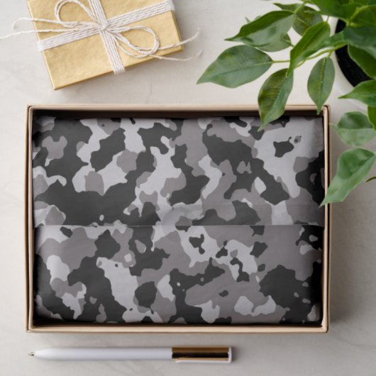 Militair grijs Camouflage Patroon Tissuepapier (Geschenk)