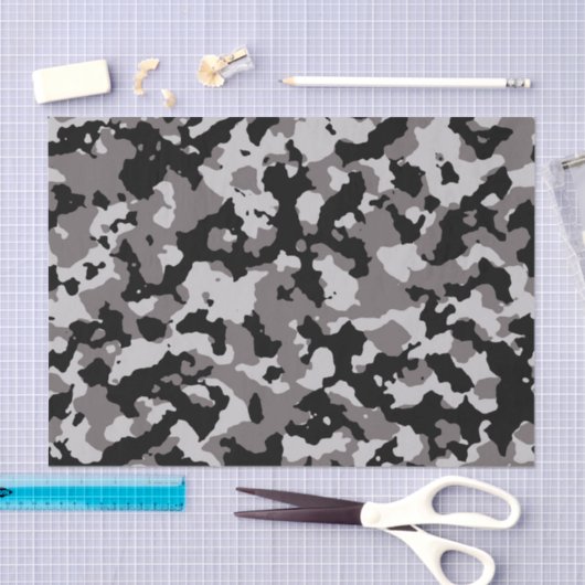 Militair grijs Camouflage Patroon Tissuepapier (Craft)
