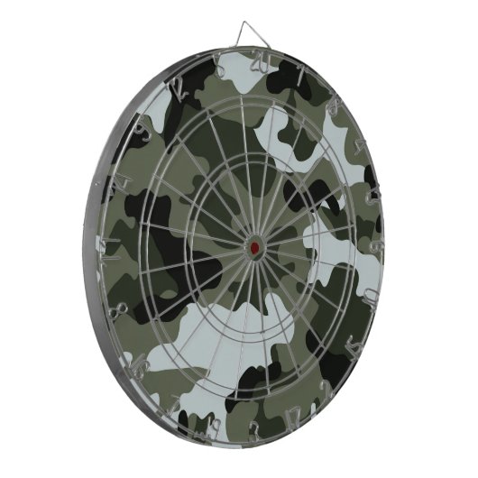 Militair Groen Camo Dartboard. Dartbord (Voorkant Links)