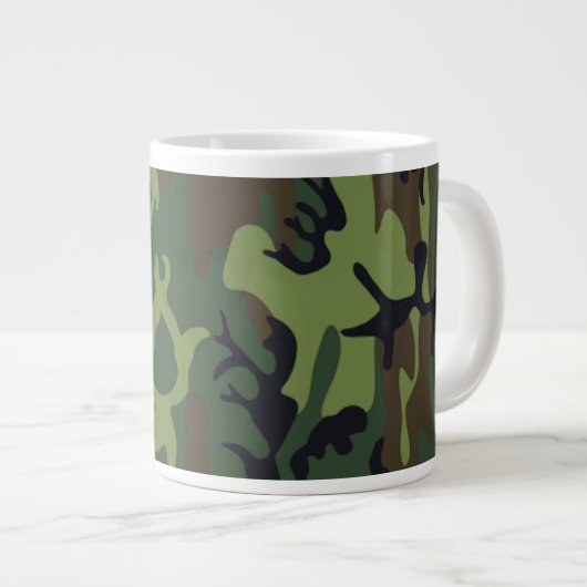 Militair Groen Camouflage Extra Grote Beker (Voorkant rechts)