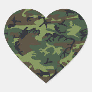 Militair Groen Camouflage Hart Sticker