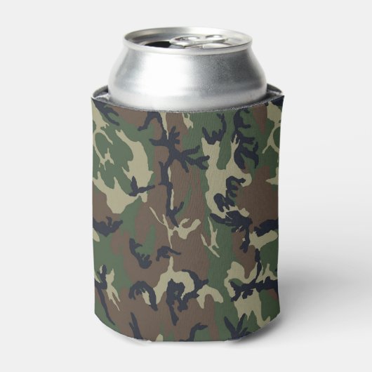Militair groen Camouflage Patroon Blikjeskoeler (Blikje Voorkant)