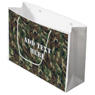 Militair groen Camouflage Patroon Large Cadeauzakje