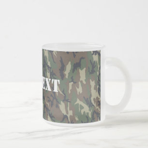 Militair groen Camouflage Patroon Matglas Koffiemok