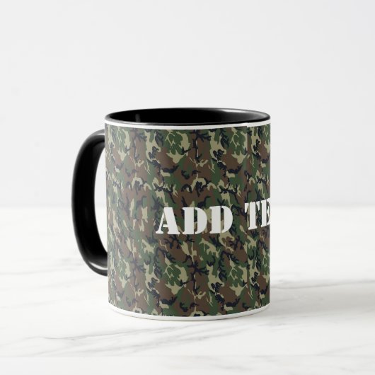 Militair groen Camouflage Patroon Mok (Voorkant links)