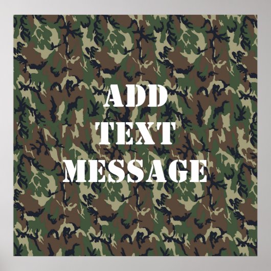 Militair groen Camouflage Patroon Poster (Voorkant)