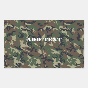 Militair groen Camouflage Patroon Rechthoekige Sticker