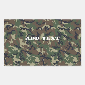Militair groen Camouflage Patroon Rechthoekige Sticker