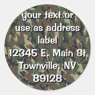 Militair groen Camouflage Patroon Ronde Sticker