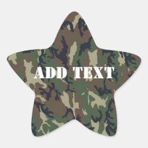 Militair groen Camouflage Patroon Ster Sticker