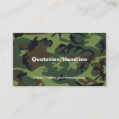 Militair Groen Camouflage Visitekaartje (Achterkant)