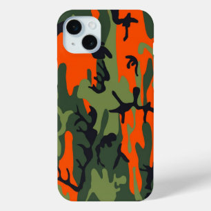 Militair Groen Sinaasappel Camouflage Como Legerpr iPhone 15 Mini Hoesje