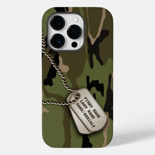 Militair Groene Camo w/Dog Label Case-Mate iPhone Case (Achterkant)