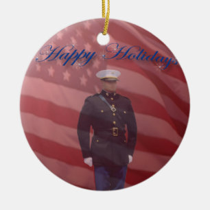Militair Happy Holiday-keramisch Ornament