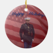 Militair Happy Holiday-keramisch Ornament (Achterkant)