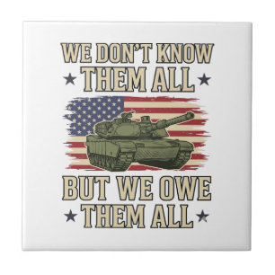 Militair Herinneringstank Patriottisch Shirt Ontwe Tegeltje