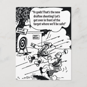 Militair Humor, Veilige Plaats, Grappige Vintage Briefkaart