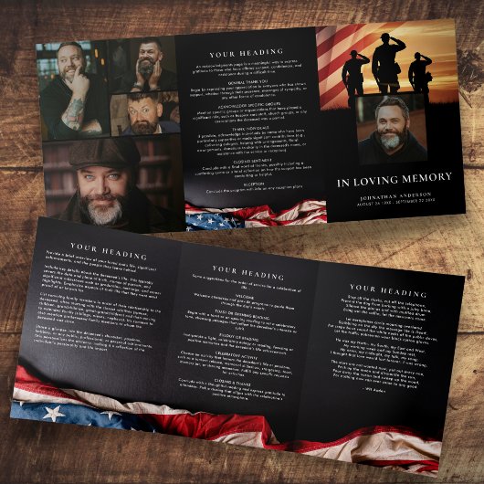 Militair in liefdevolle herinnering Modern 5-foto Drieluik Programma