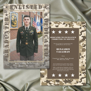 Militair Inschrijvings Camo Foto Afstudeeraankondi Kaart