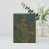 Militair Kerst Vrouw Soldaat Eer Briefkaart (Staand voorkant)