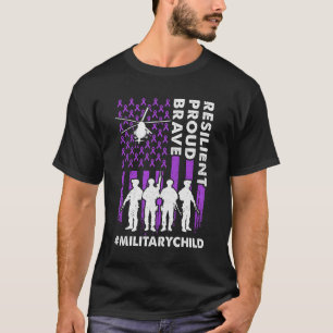 Militair Kinder Volwassenen - Paars - VS - Vlagmaa T-shirt