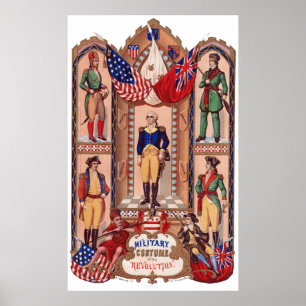 Militair kostuum van de Revolutionaire Oorlog 1855 Poster