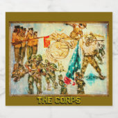 Militair kunstlabel likeurfles etiket (Enkel label)