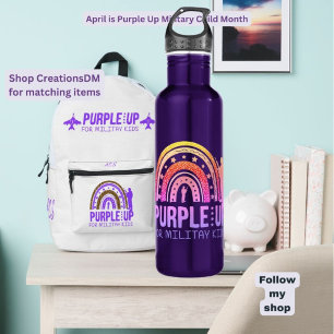 Militair - Paarse omhoog Militair Kind Paarse Waterfles