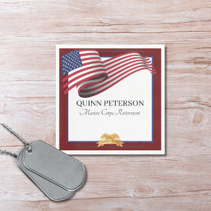 Militair Pensioen Vlag Gouden Kuif Elegant Servet