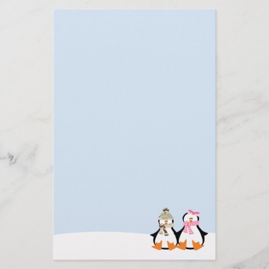 Militair pinguïn Couple Briefpapier (Voorkant)