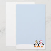 Militair pinguïn Couple Briefpapier (Voorkant / Achterkant)