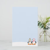 Militair pinguïn Couple Briefpapier (Staand voorkant)
