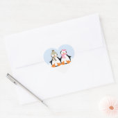 Militair pinguïn Couple Hart Sticker (Envelop)