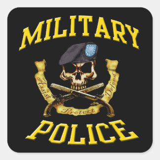 Militair Politie Schedel en Pistolen Sticker