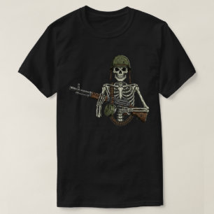 Militair skelet met een geweer t-shirt