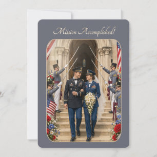 Militair Succesvolle Missie Trouwreceptie Kaart