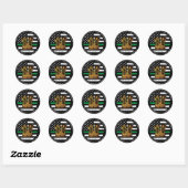 Militair Thin Green Line Flag Soldier Retirement Ronde Sticker (Vel)