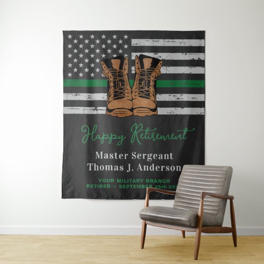 militair uittredingsleer met uitzondering van het  wandkleed (In situ)