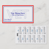 Militair Veteraan Visitekaartje (Voorkant / Achterkant)