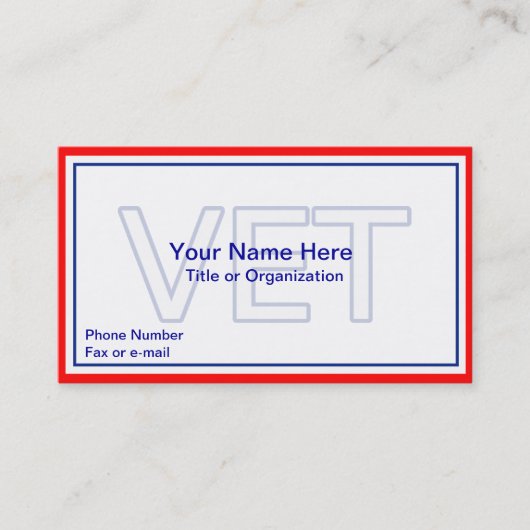 Militair Veteraan Visitekaartje (Voorkant)