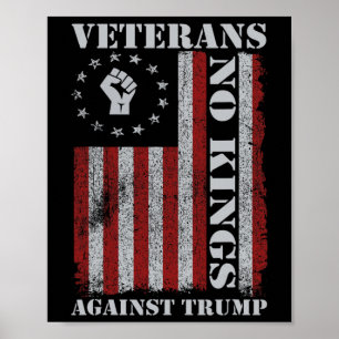 Militair Veteranen Protesteren Usa Vlag Geen Konin Poster