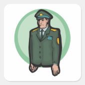 militair vierkante sticker (Voorkant)