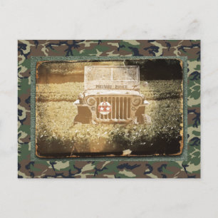 Militair voertuig briefkaart
