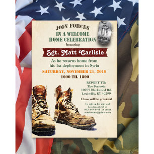 Militair welkom Home Celebration uitnodiging