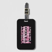 Militair Whiskey Tango Foxtrot Roze Camo Bagagelabel (Voorkant (verticaal))