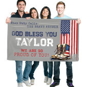 Militaire Amerikaanse vlag GRIJS Gaande Weg Afsche Spandoek