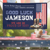 Militaire Amerikaanse vlag laarzen gaan weg afsche Spandoek