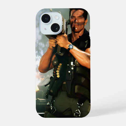 Militaire arnold met bazooka iPhone 15 hoesje (Achterkant)