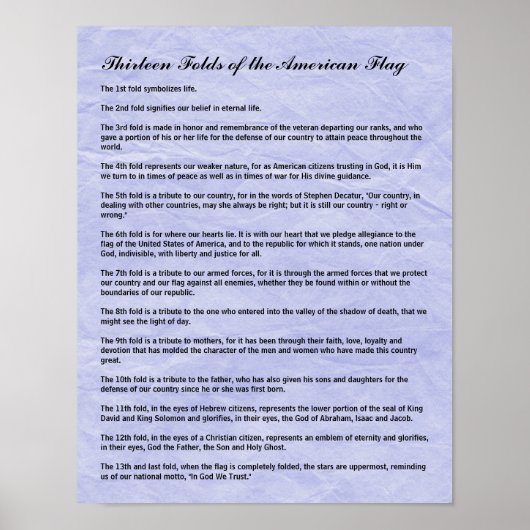 Militaire begrafenis 13 Folden van de Amerikaanse  Poster (Voorkant)