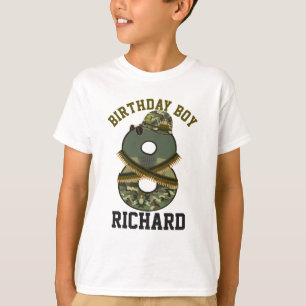 Militaire 'Birthday Boy Acht'-soldaat T-shirt